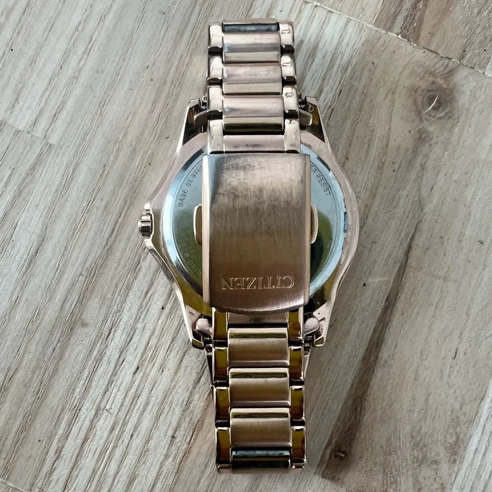 Citizen eco-drive ladies rose gold tone solar dress watch